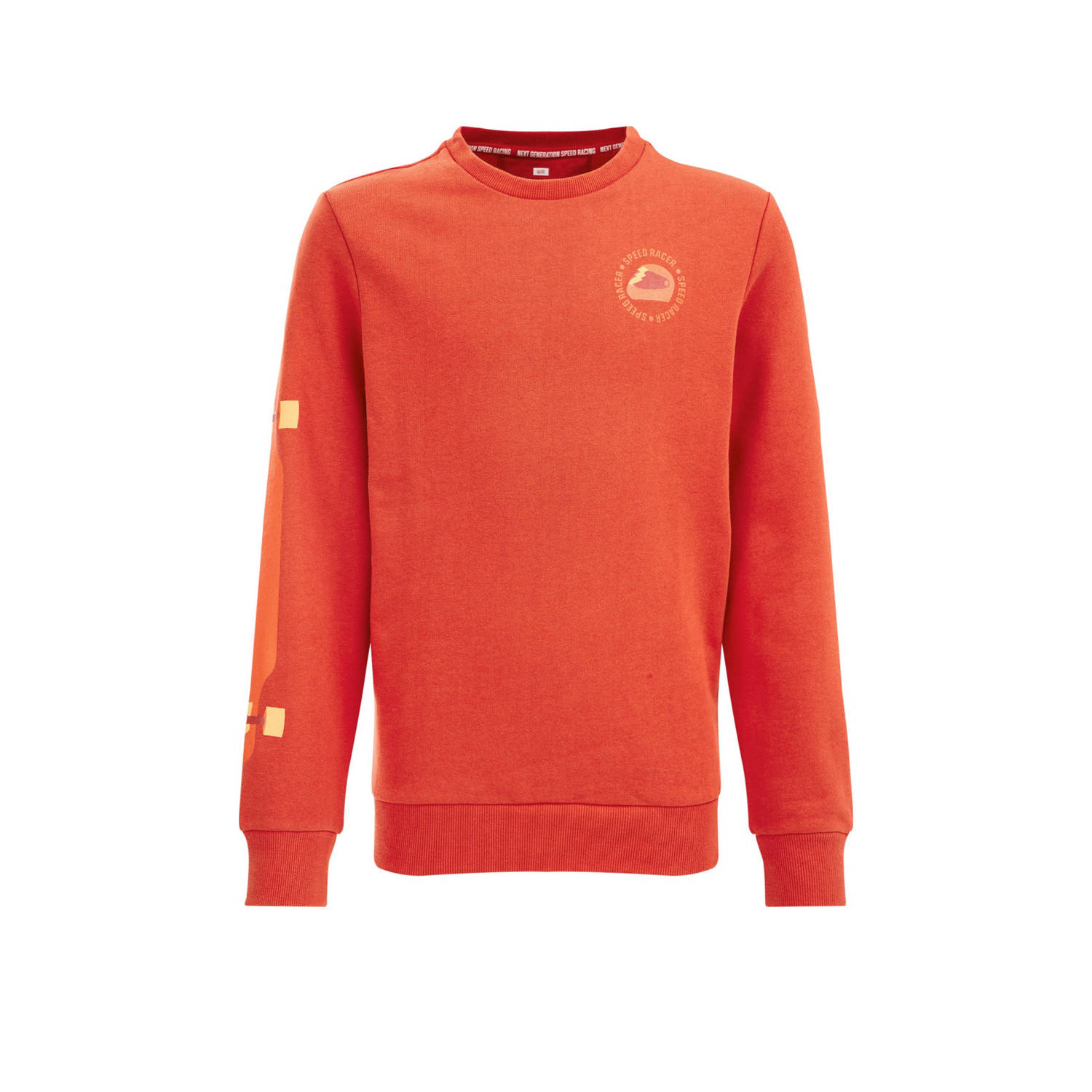 WE Fashion sweater met printopdruk rood Printopdruk 110 116