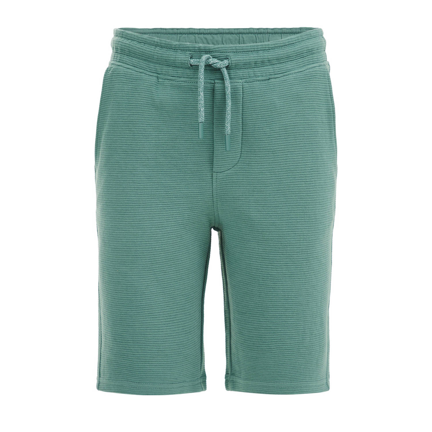 WE Fashion slim fit sweatshort groen Korte broek Jongens Katoen Effen 110