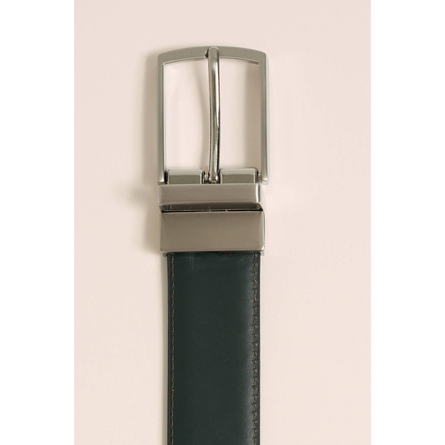 WE Fashion leren reversible riem zwart donkerbruin