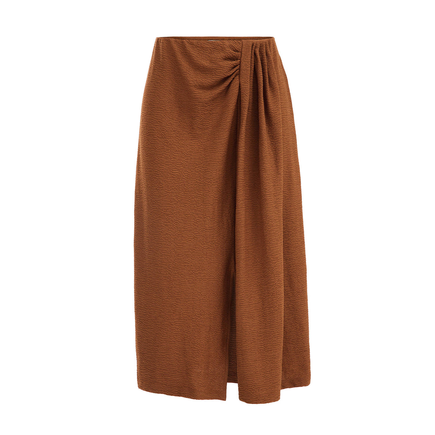 WE Fashion midi rok van jersey bruin