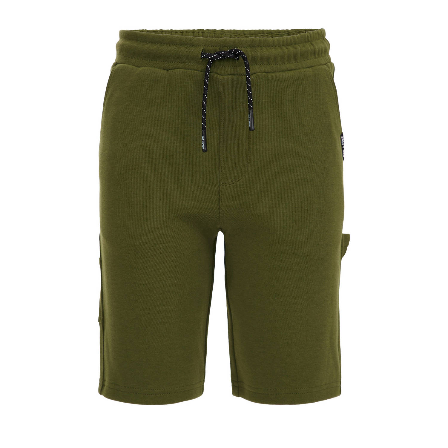 WE Fashion slim fit cargo short groen Korte broek Jongens Katoen Effen 110