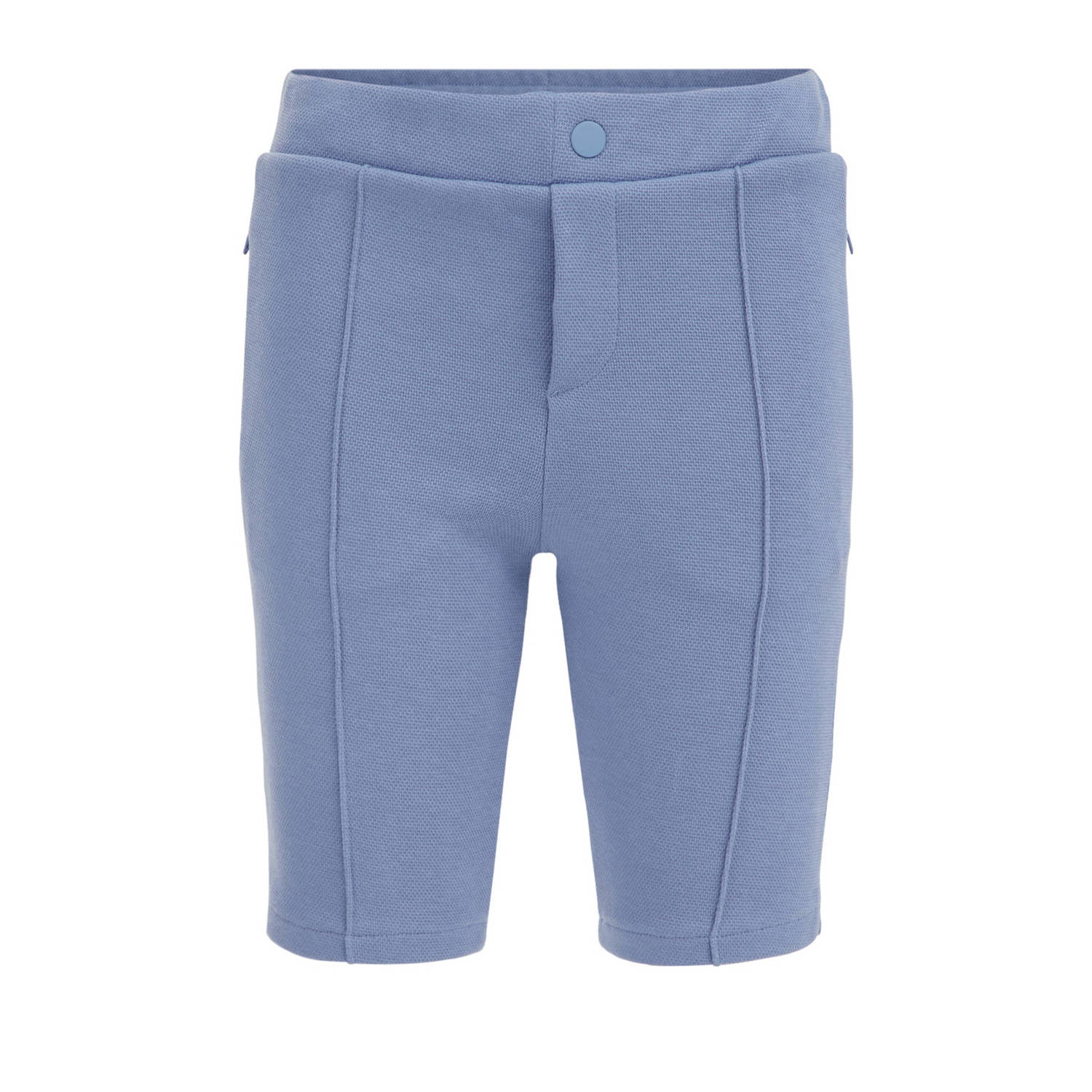 WE Fashion slim fit sweatshort blauw Jongens Gerecycled polyester Effen 116