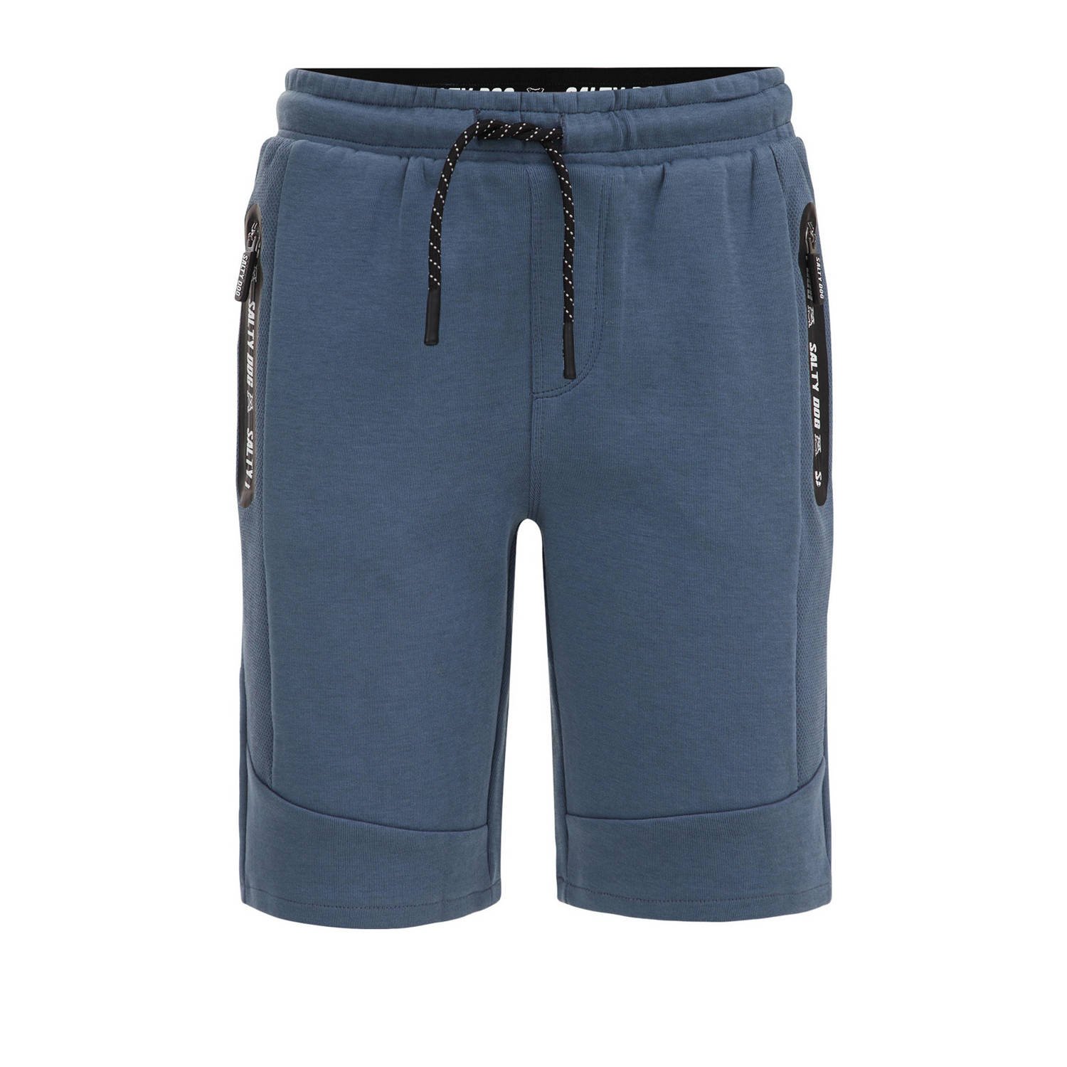 WE Fashion slim fit sweatshort blauw Effen 110 | Sweatshort van