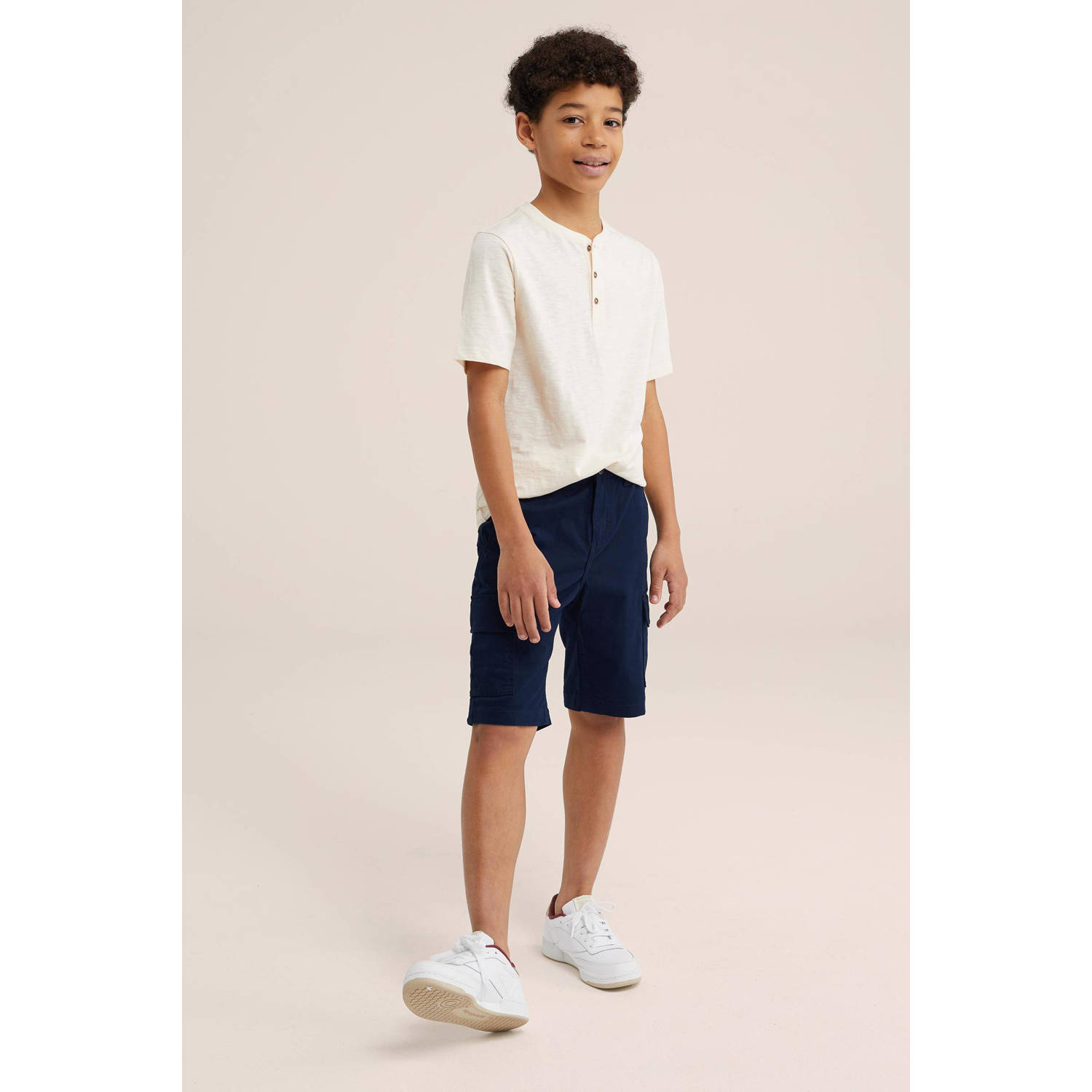 WE Fashion tapered fit cargo short royal navy