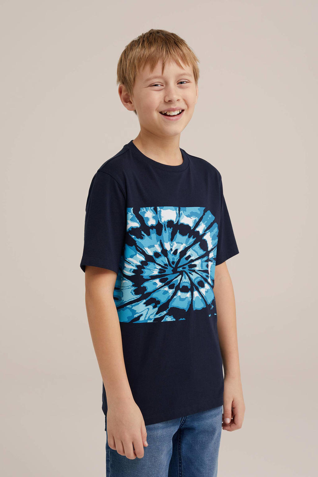 We Fashion T Shirt Met Printopdruk Navy Wehkamp