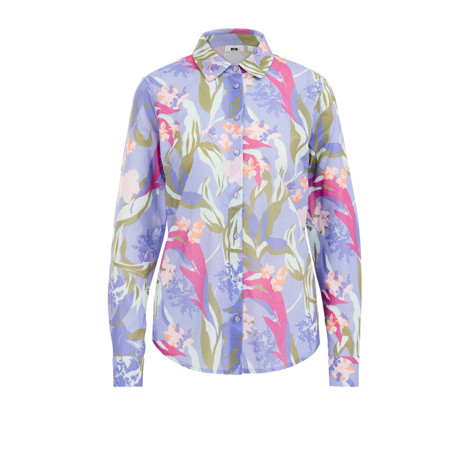 WE Fashion blouse met all over print paars groen ecru