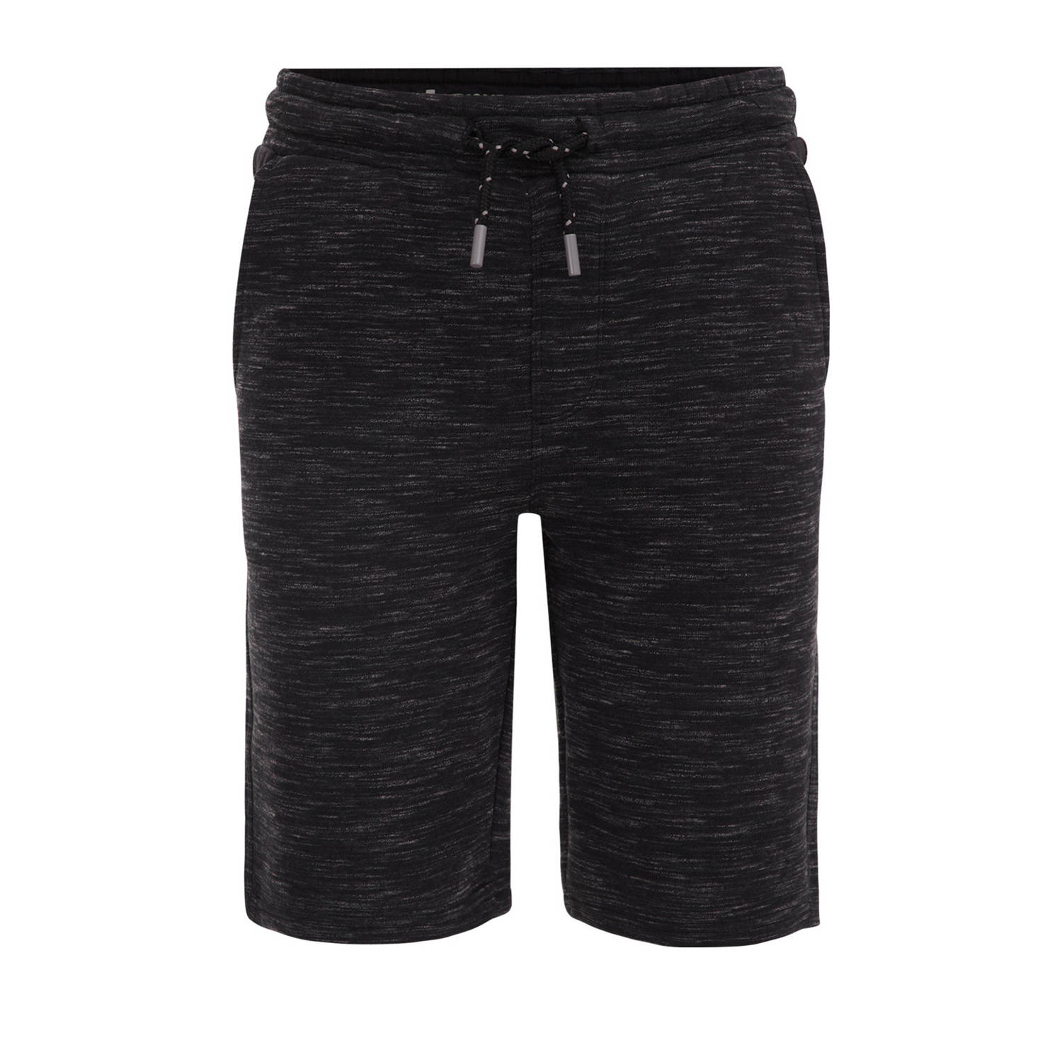 WE Fashion slim fit sweatshort zwart Jongens Katoen Effen 110