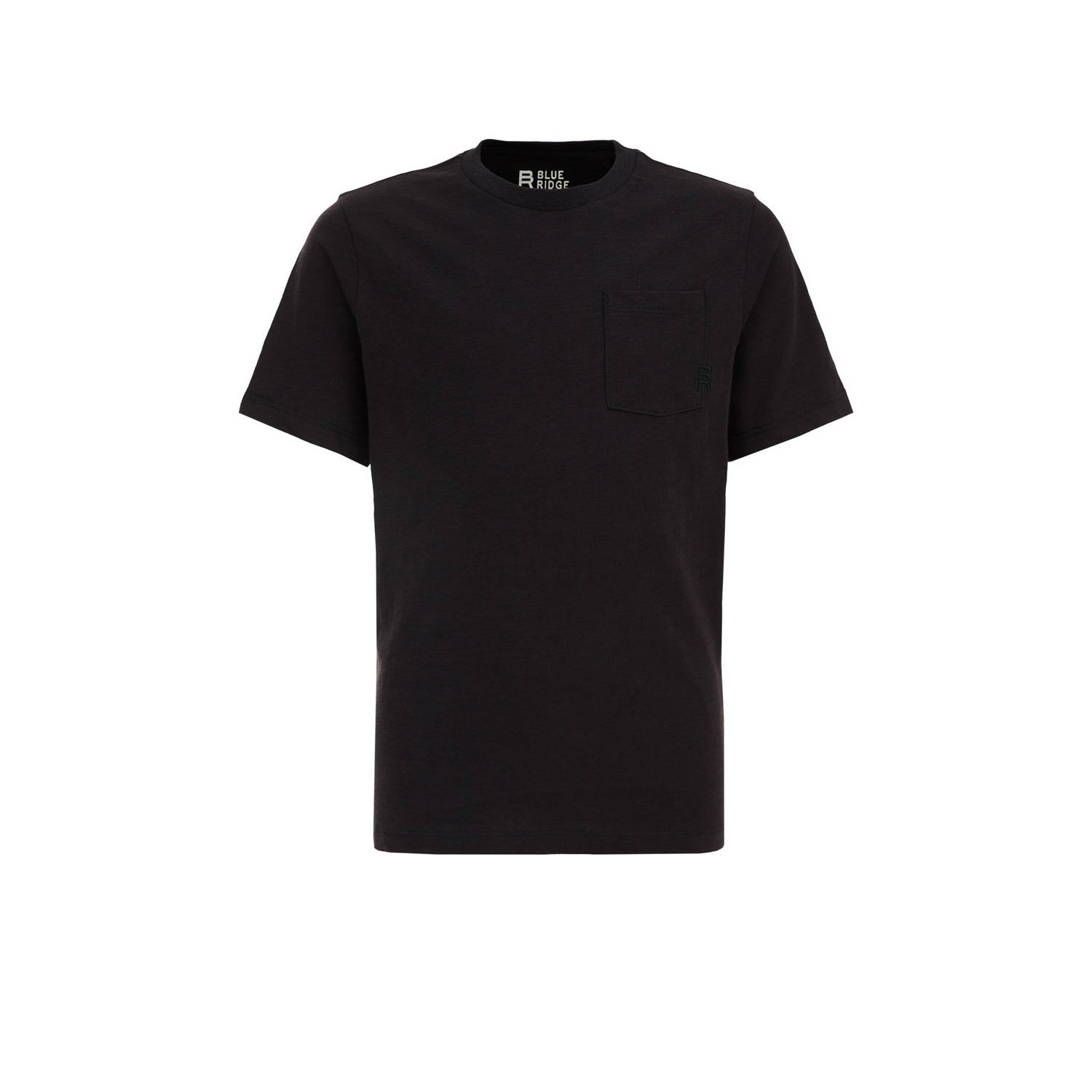 WE Fashion T-shirt zwart Jongens Biologisch katoen Ronde hals Effen 110 116