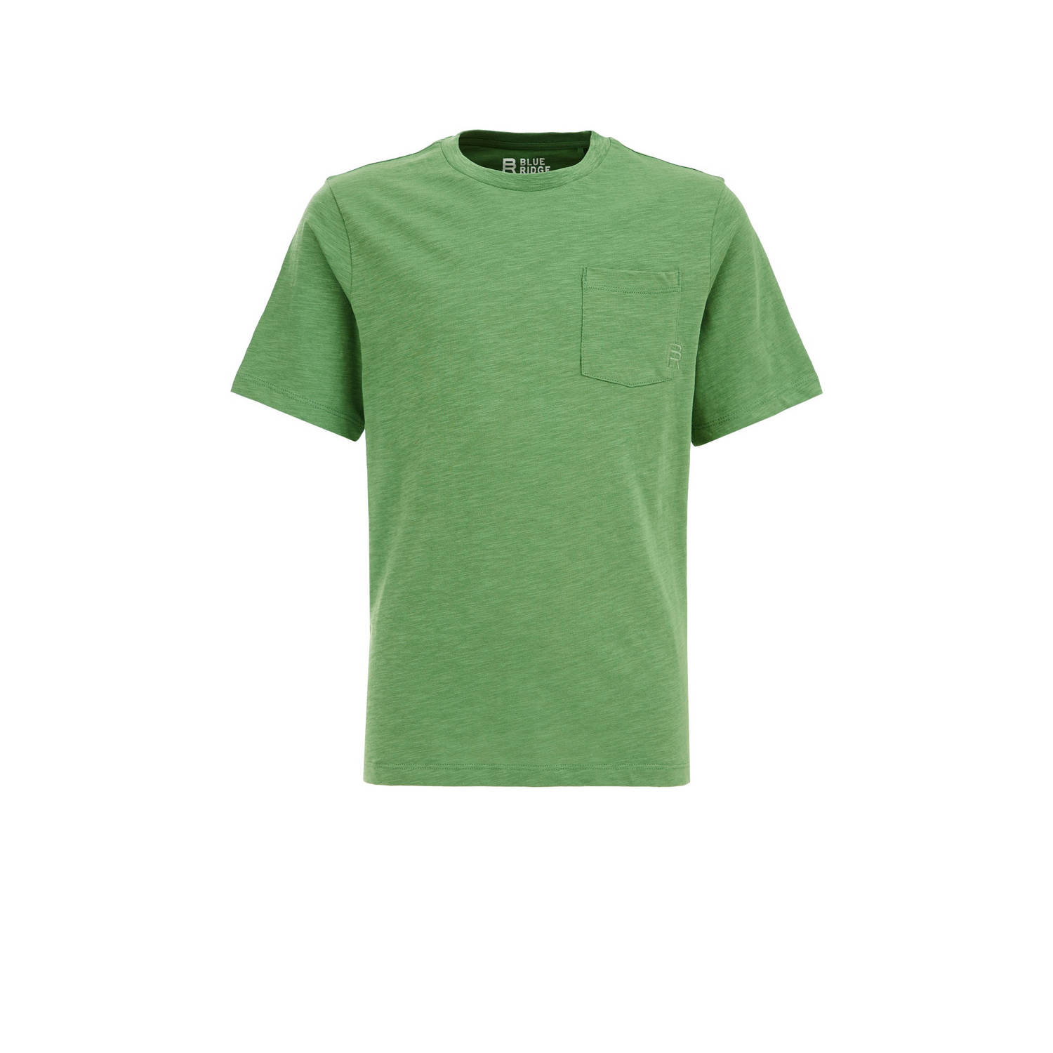 WE Fashion T-shirt groen Jongens Katoen Ronde hals Effen 110 116