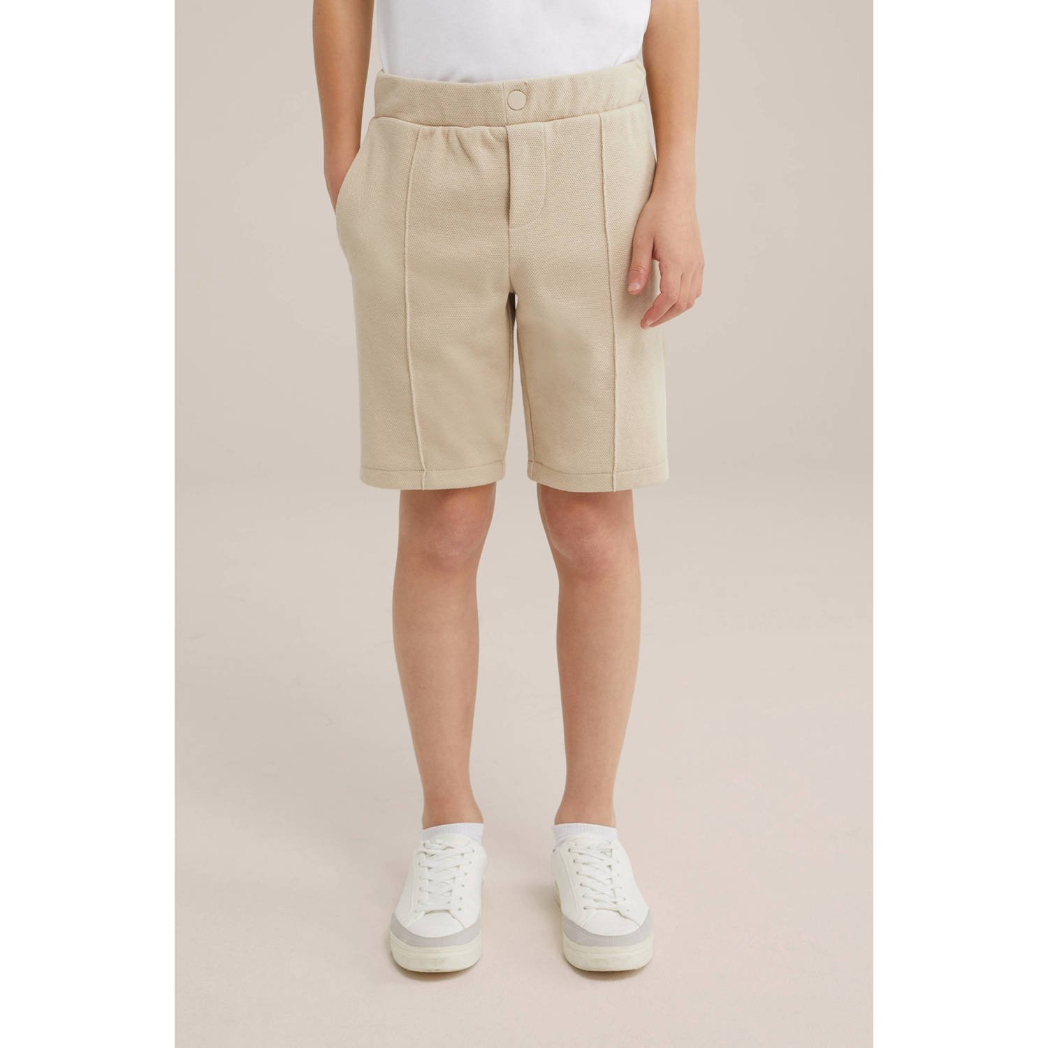 WE Fashion slim fit sweatshort sand