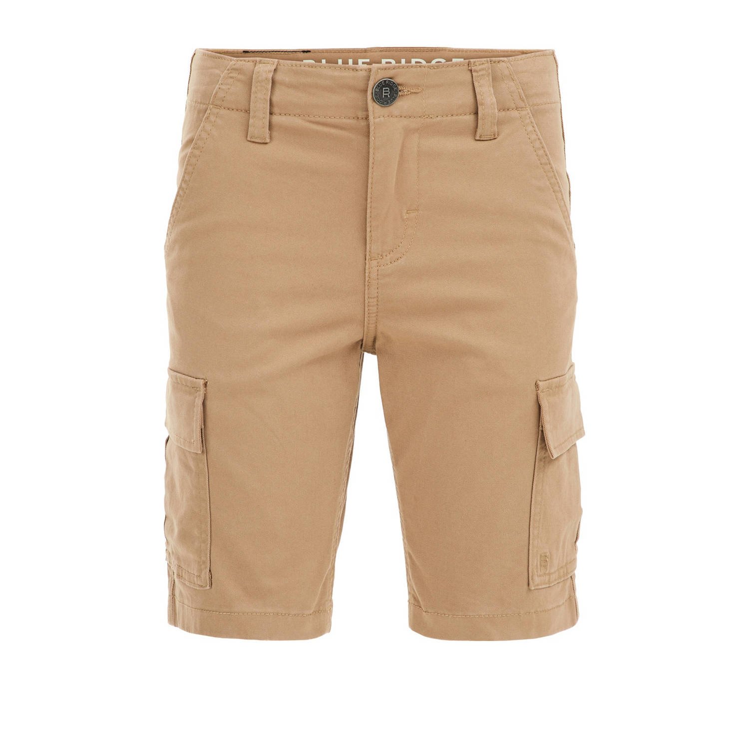 WE Fashion tapered fit cargo short dark wet sand Korte broek Bruin Jongens Katoen 104