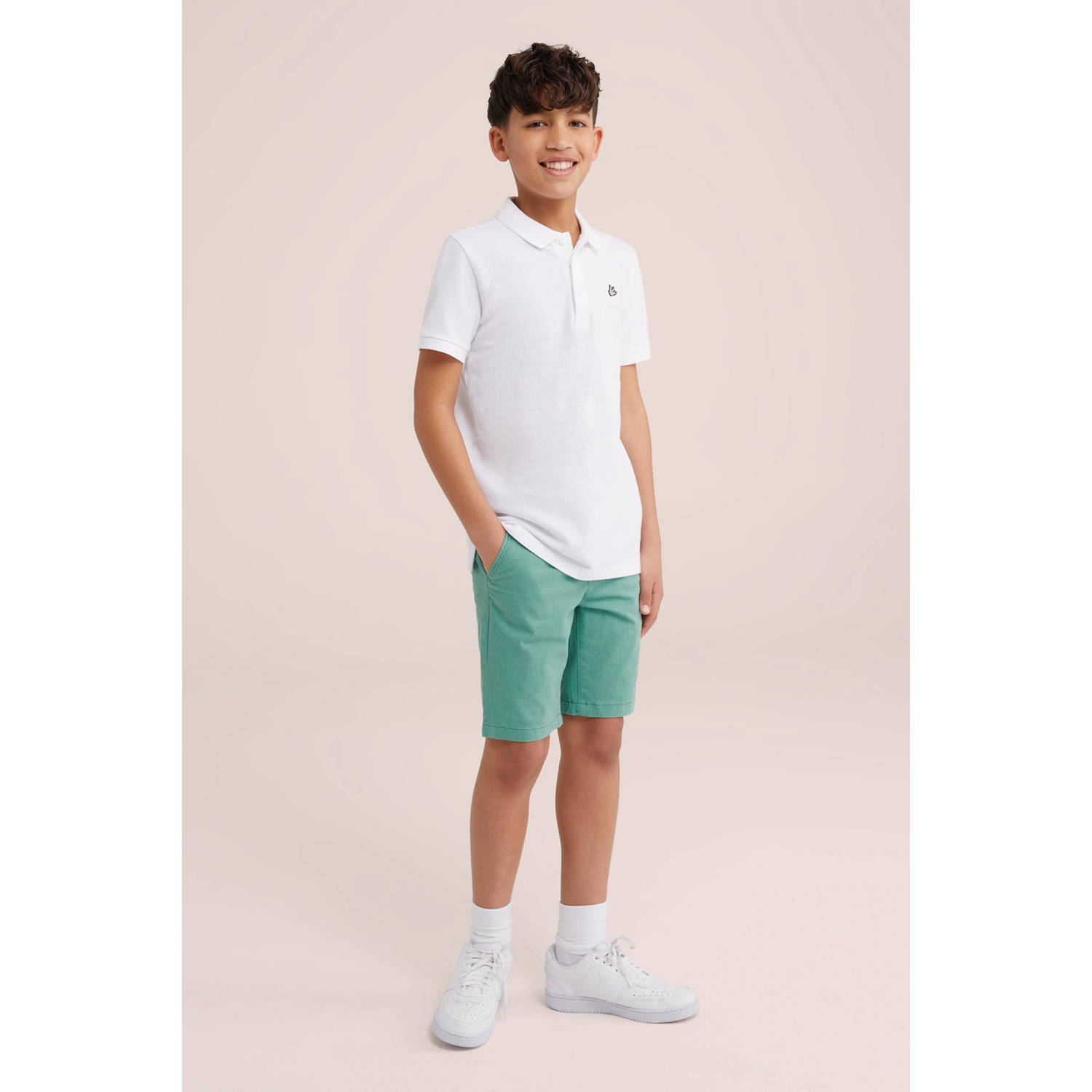 WE Fashion slim fit bermuda groen