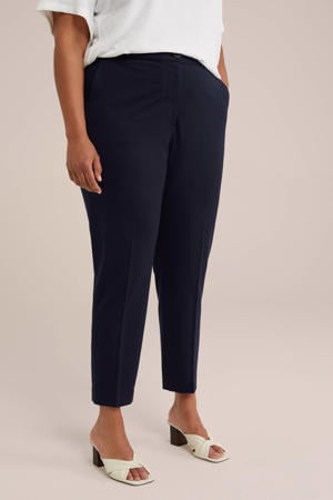tapered fit broek donkerblauw