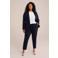 WE Fashion Curve tapered fit broek donkerblauw
