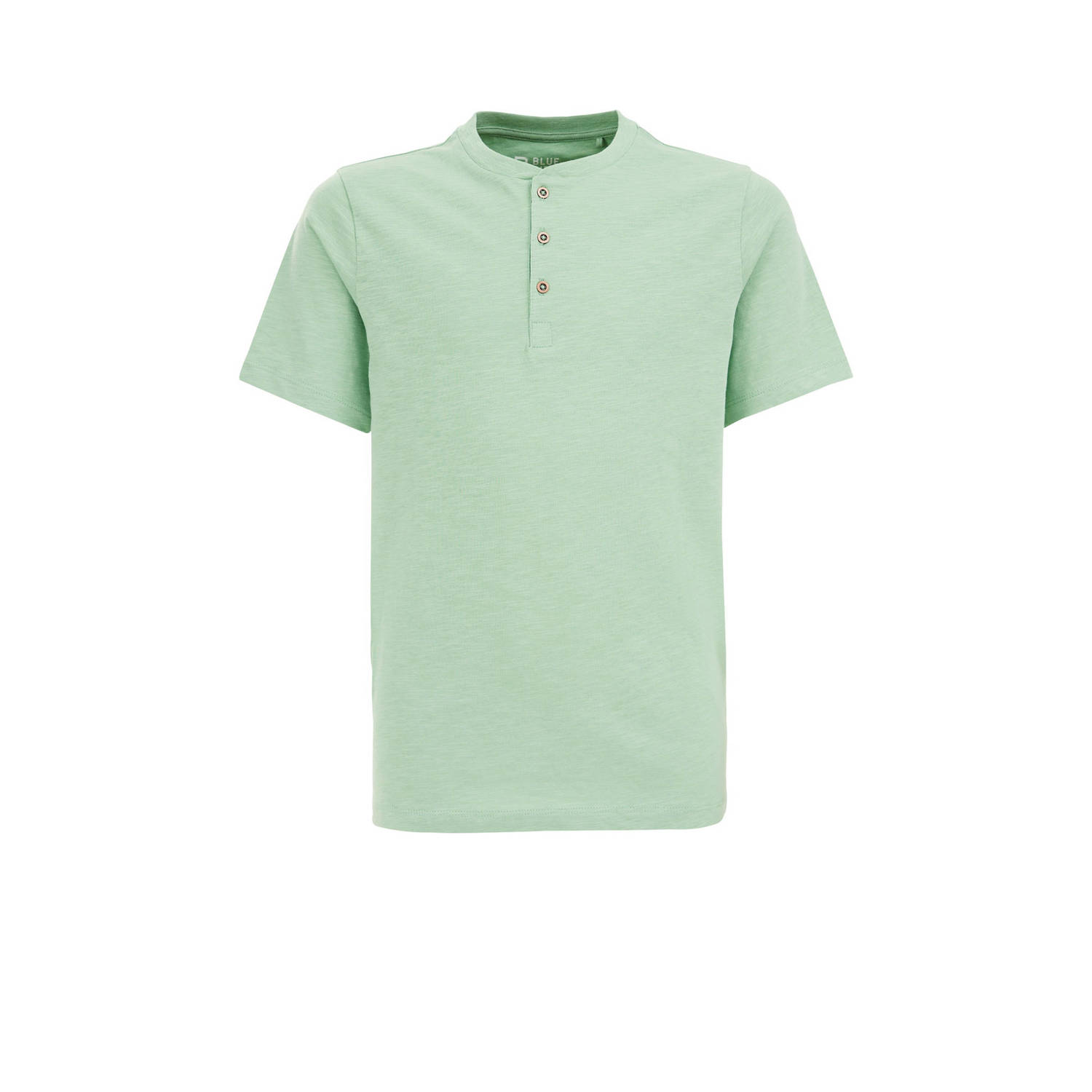 WE Fashion T-shirt mintgroen Jongens Katoen Ronde hals Effen 110 116