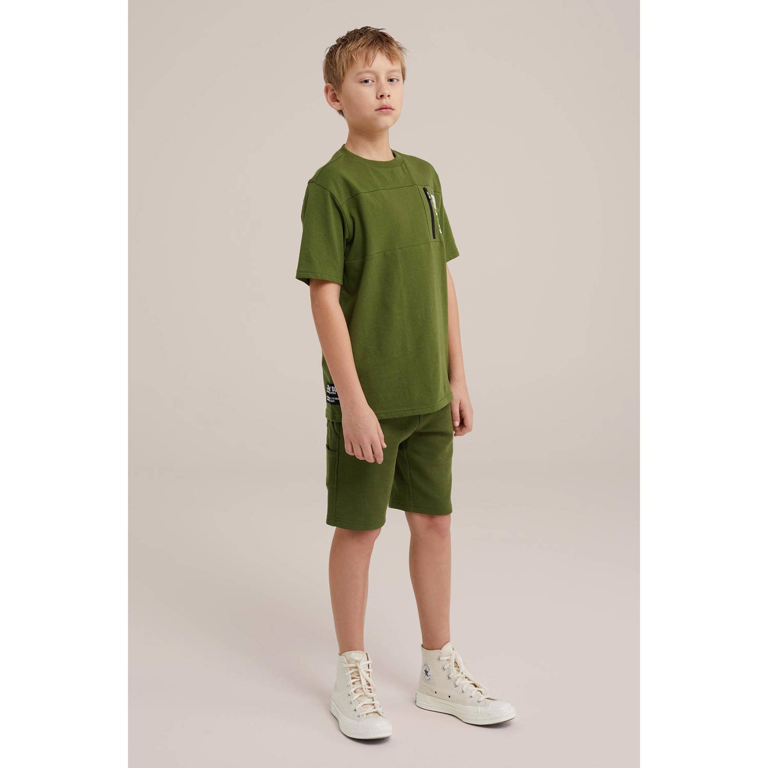 WE Fashion T-shirt mosgroen