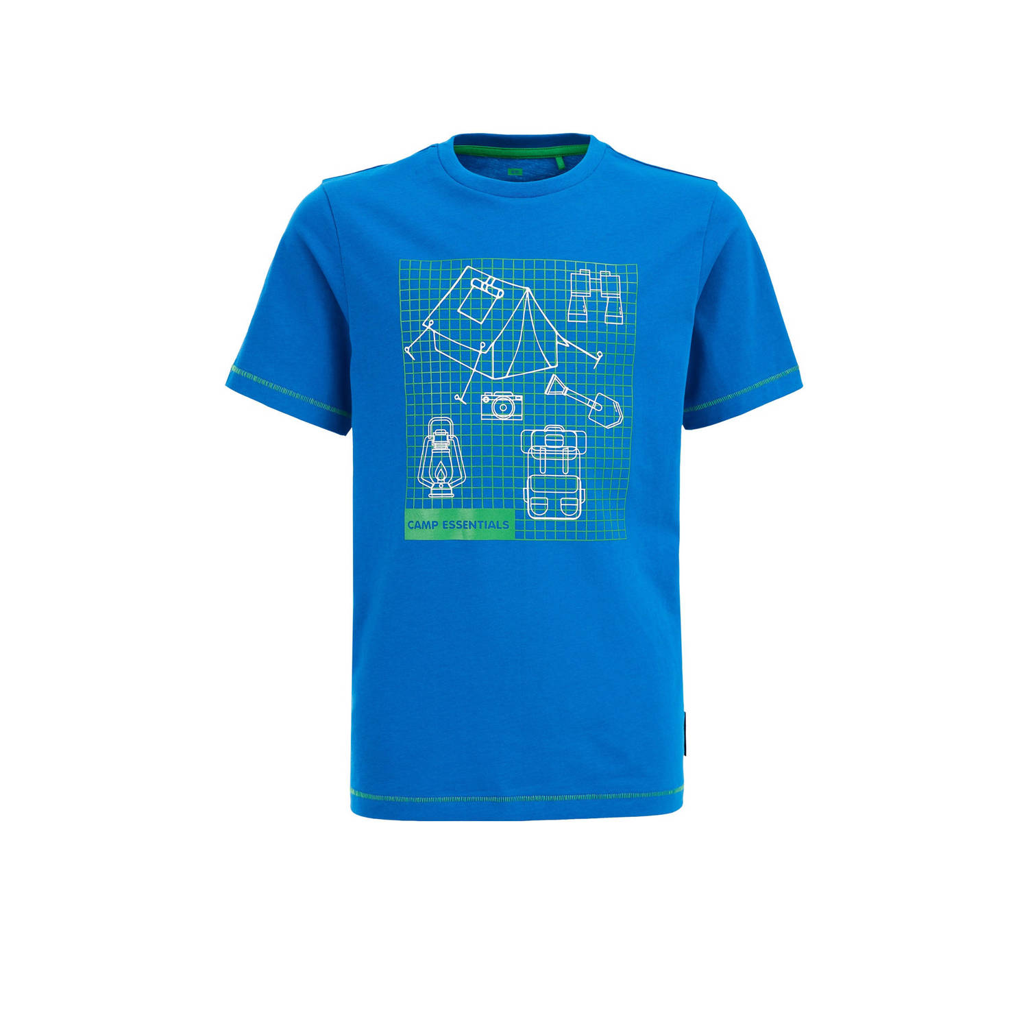 WE Fashion T-shirt met printopdruk blauw