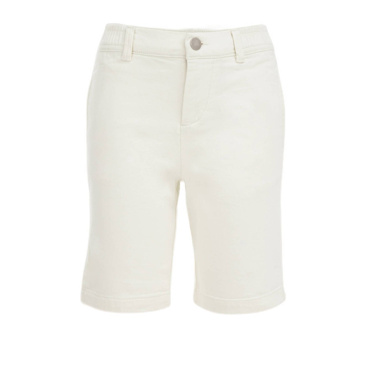 WE Fashion tapered fit chino short Korte broek Ecru Jongens Katoen Effen 104