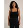 WE Fashion Curve ribgebreide singlet zwart