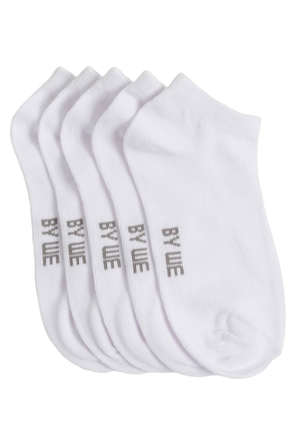 WE Fashion enkelsokken - wit (set van 5)