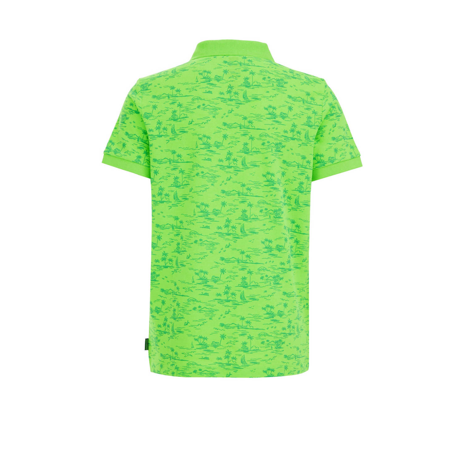 WE Fashion polo met all over print groen