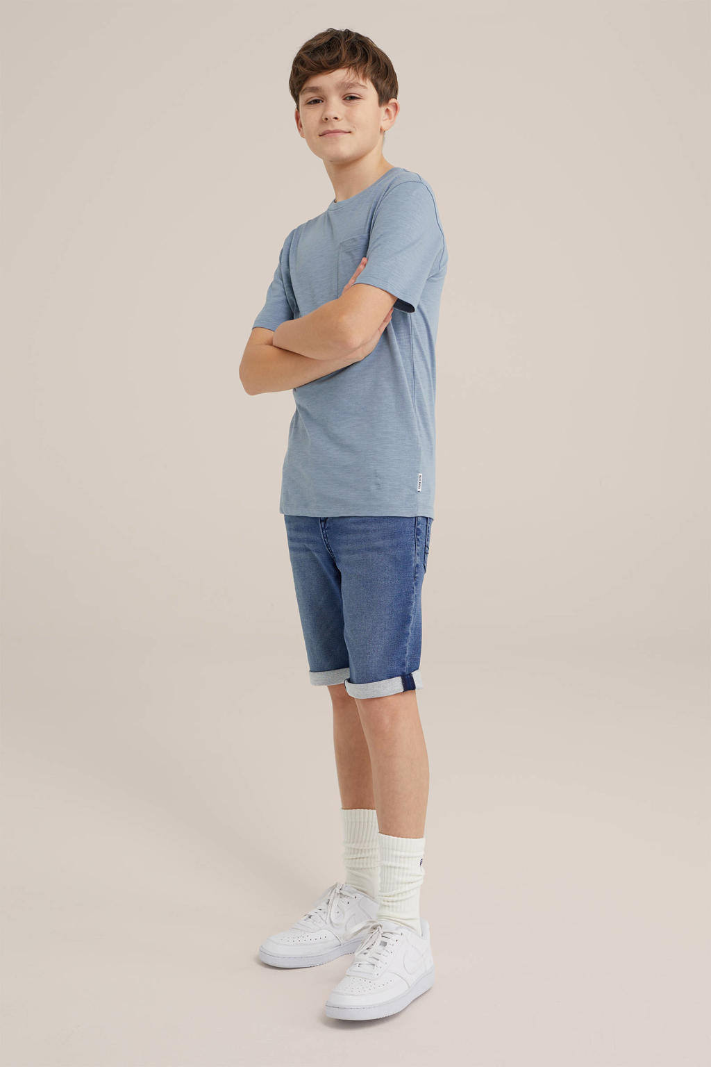 WE Fashion Blue Ridge T-shirt grijsblauw