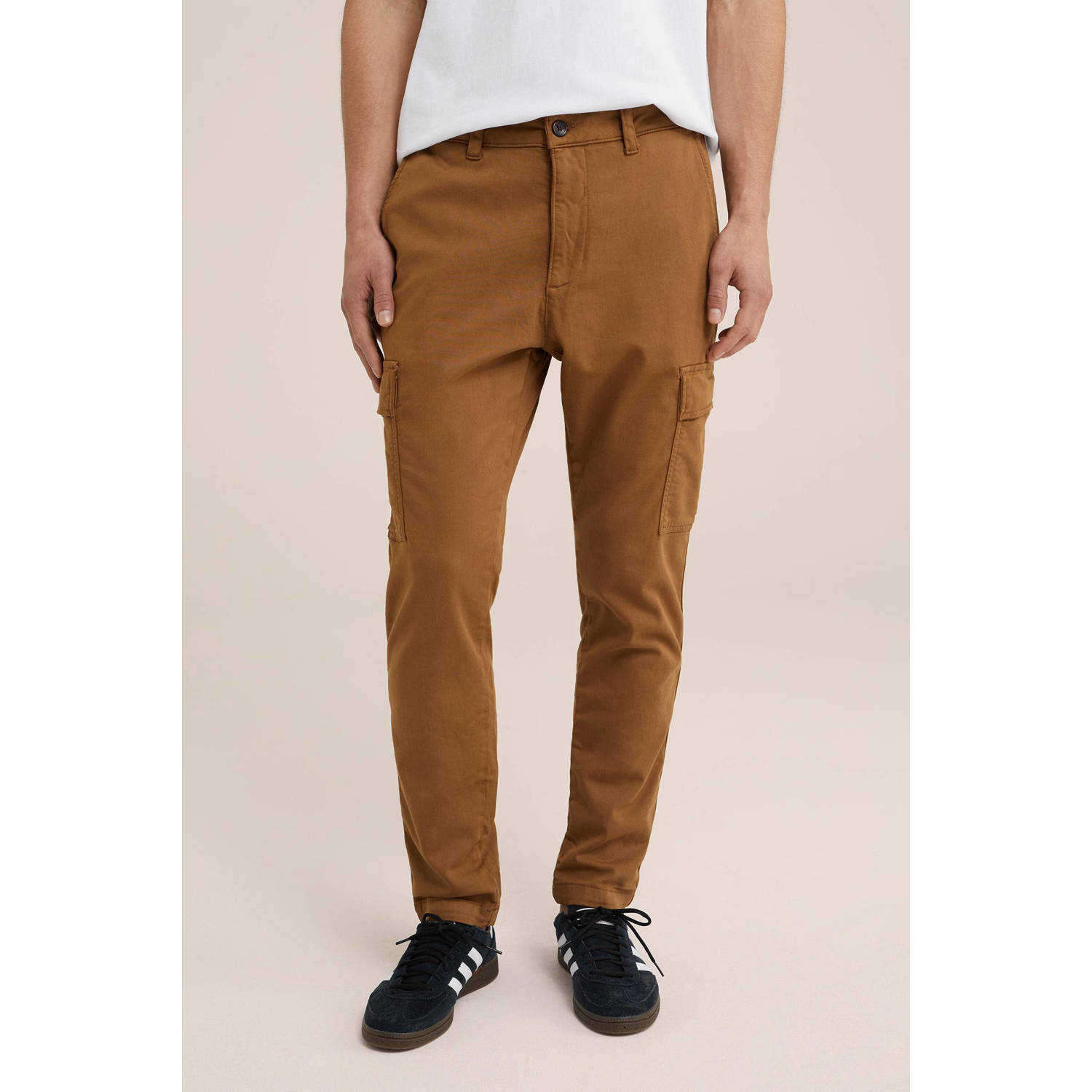 WE Fashion tapered fit cargo broek Base otter