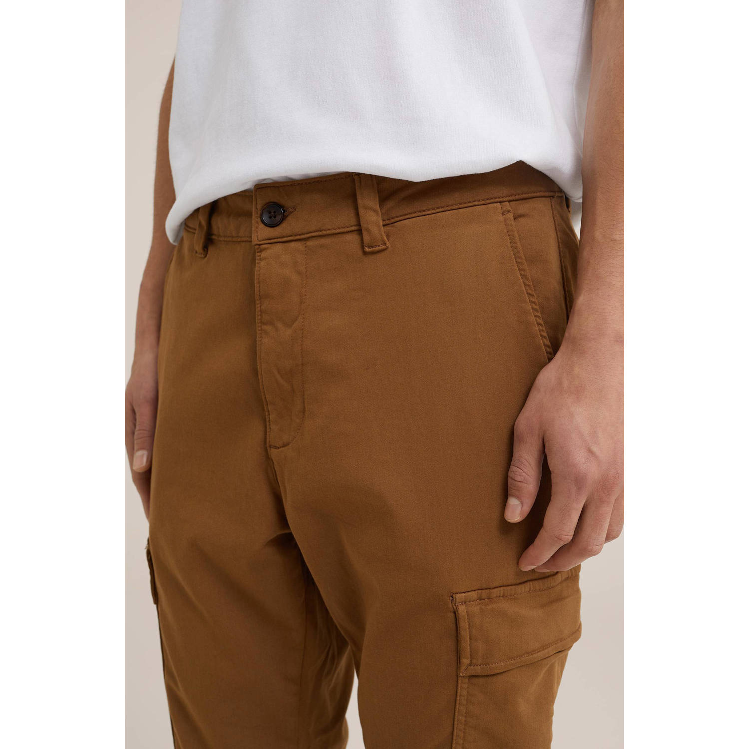 WE Fashion tapered fit cargo broek Base otter