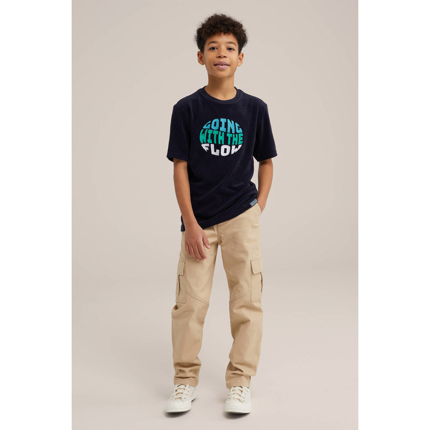 WE Fashion T-shirt met printopdruk zwart blauw groen