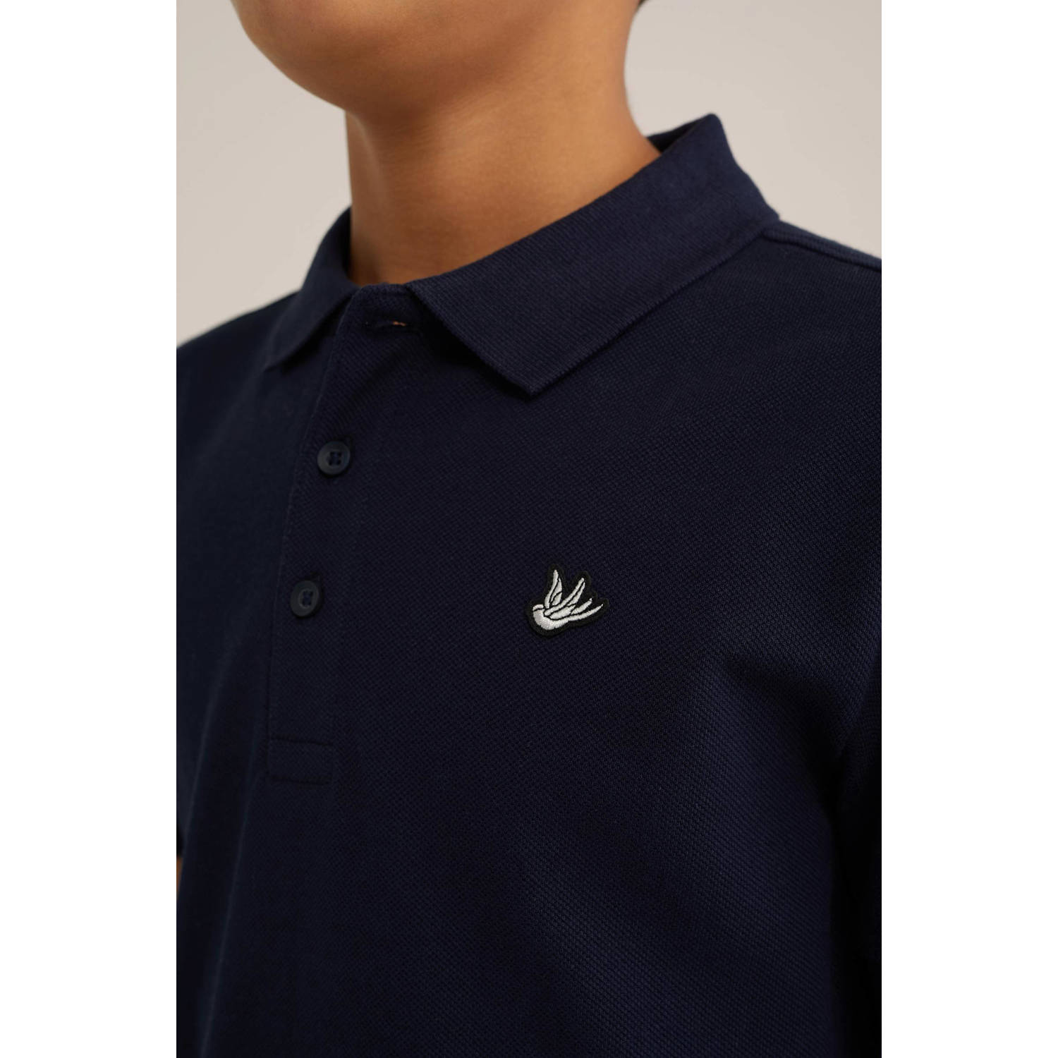 WE Fashion polo donkerblauw