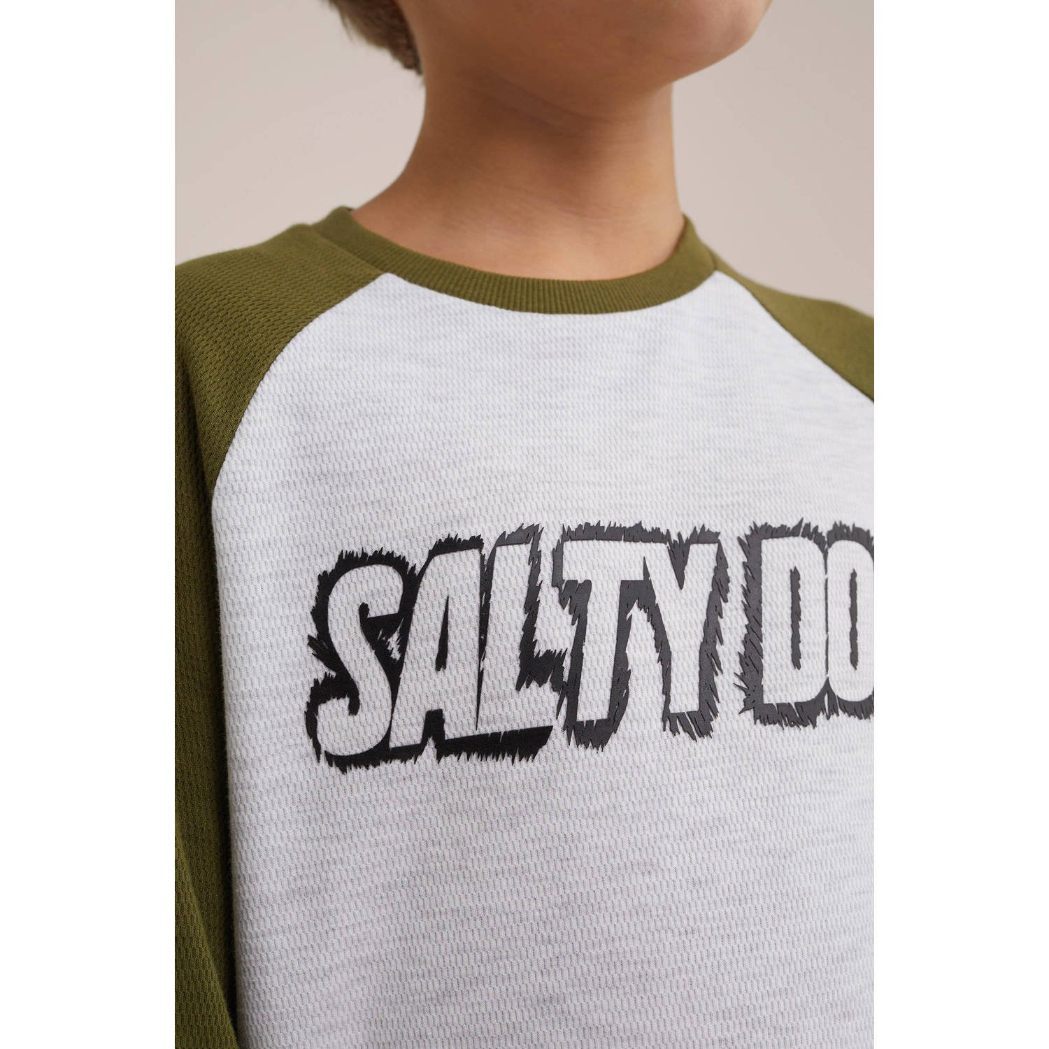 WE Fashion Salty Dog longsleeve wit groen