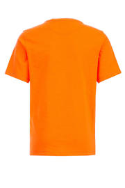 thumbnail: Oranje jongens WE Fashion T-shirt van biologisch katoen met effen, korte mouwen en ronde hals