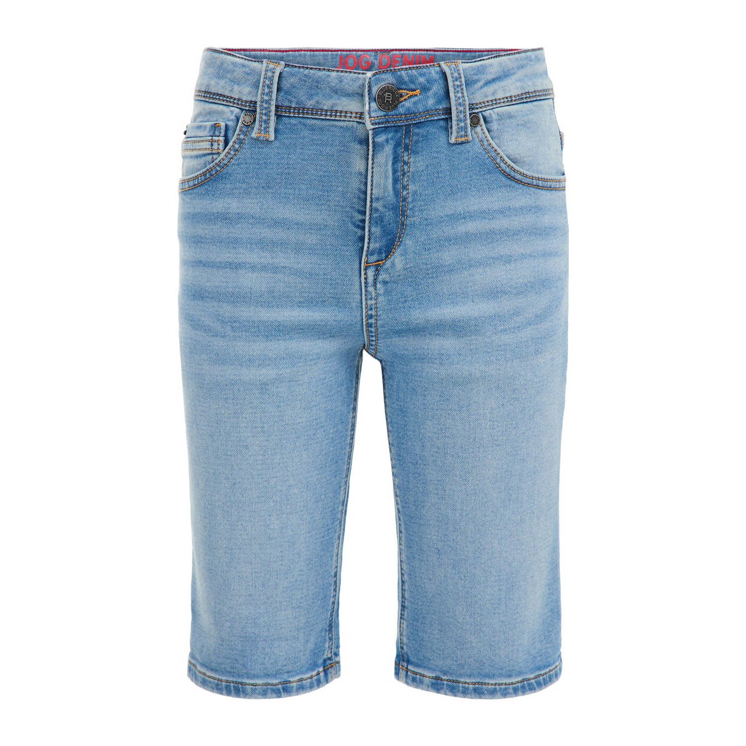 WE Fashion slim fit denim short mid blue