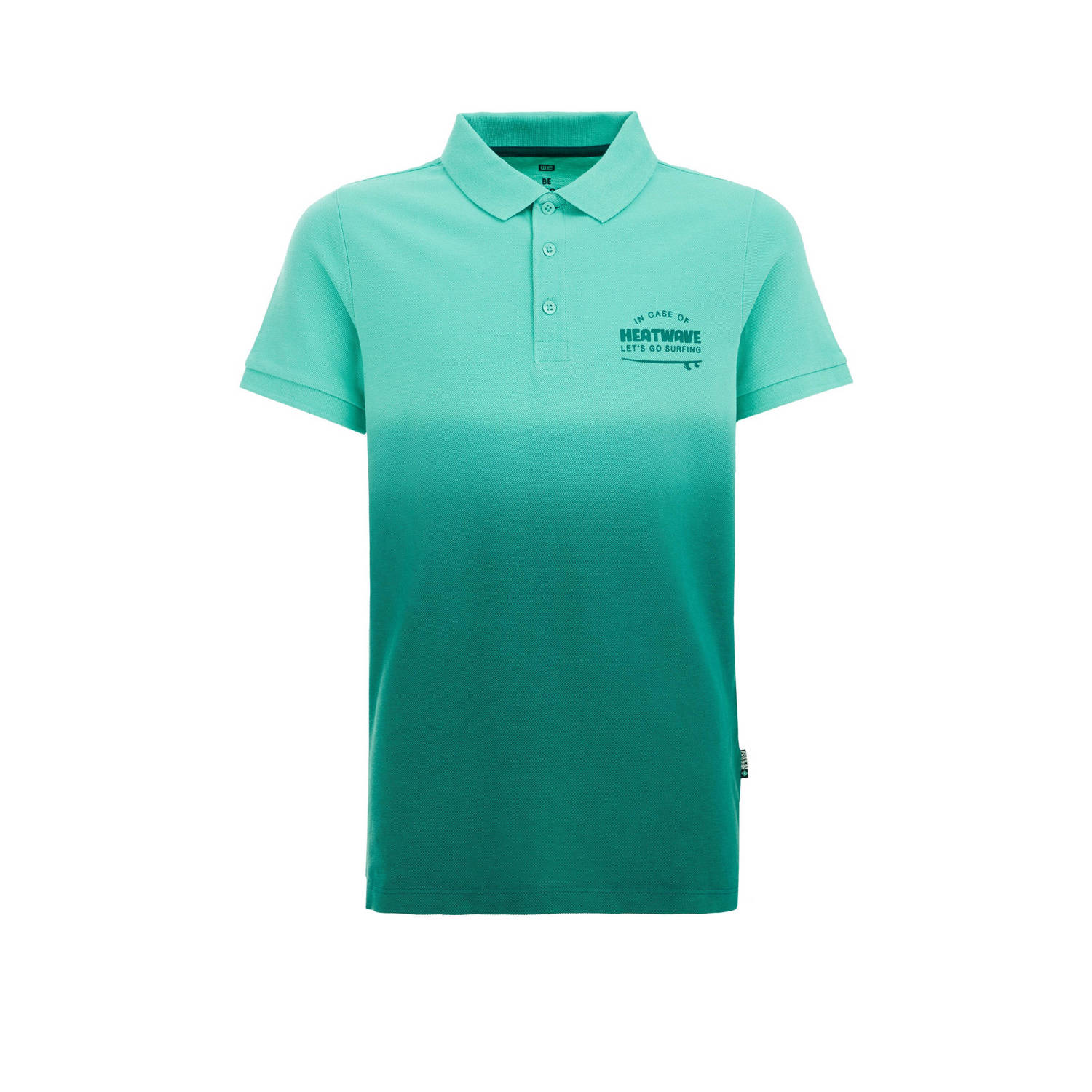 WE Fashion dip-dye polo groen Jongens Biologisch katoen Polokraag Dip-dye 170 176