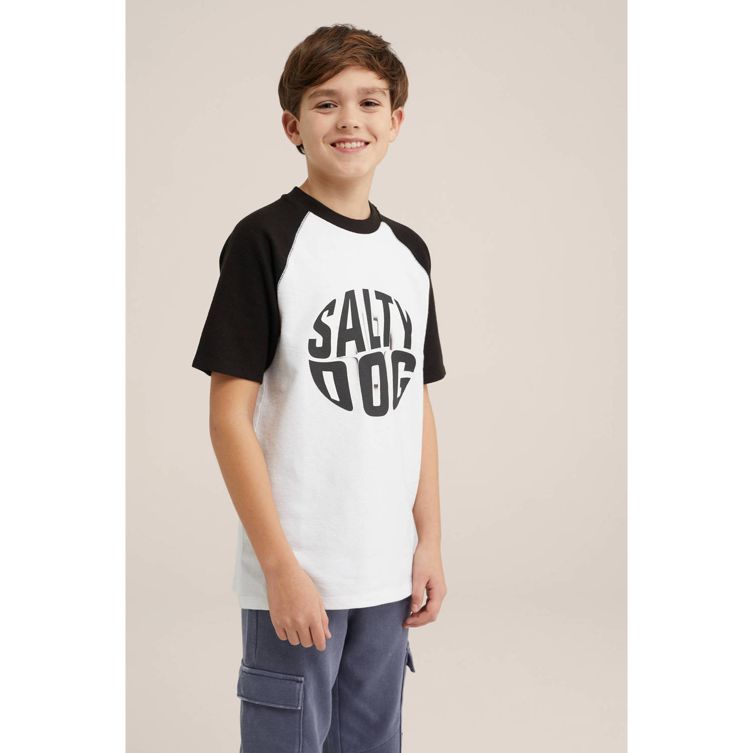 Salty Dog T-shirt wit zwart