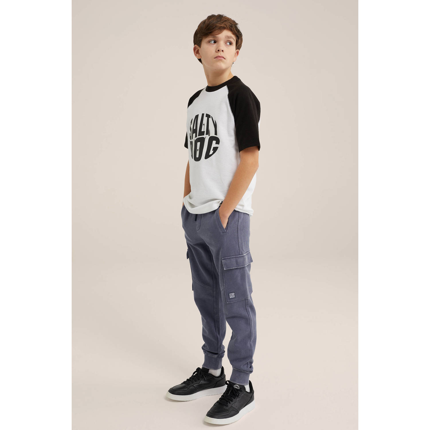 Salty Dog T-shirt wit zwart