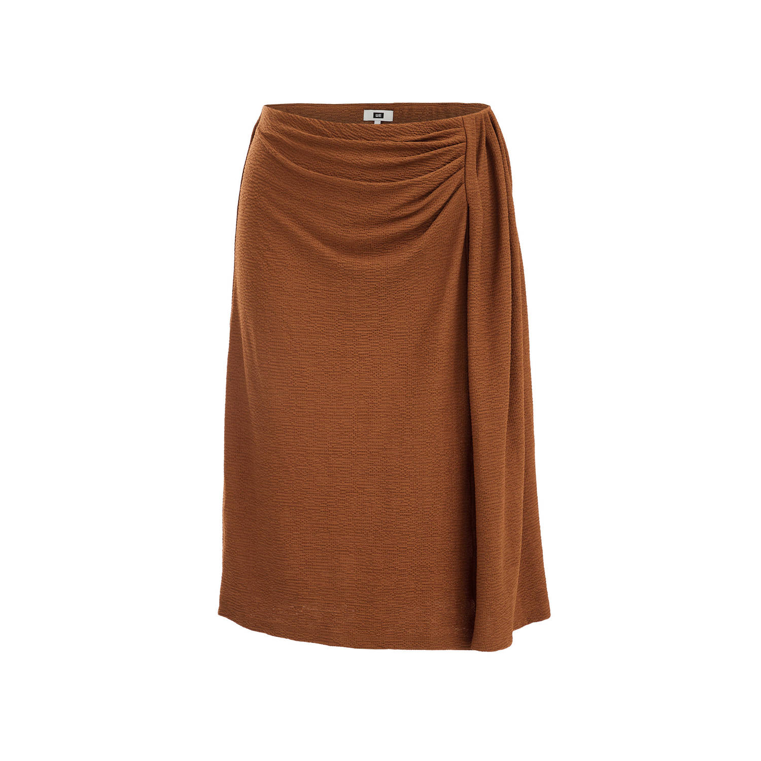 WE Fashion Curve midi rok van jersey bruin