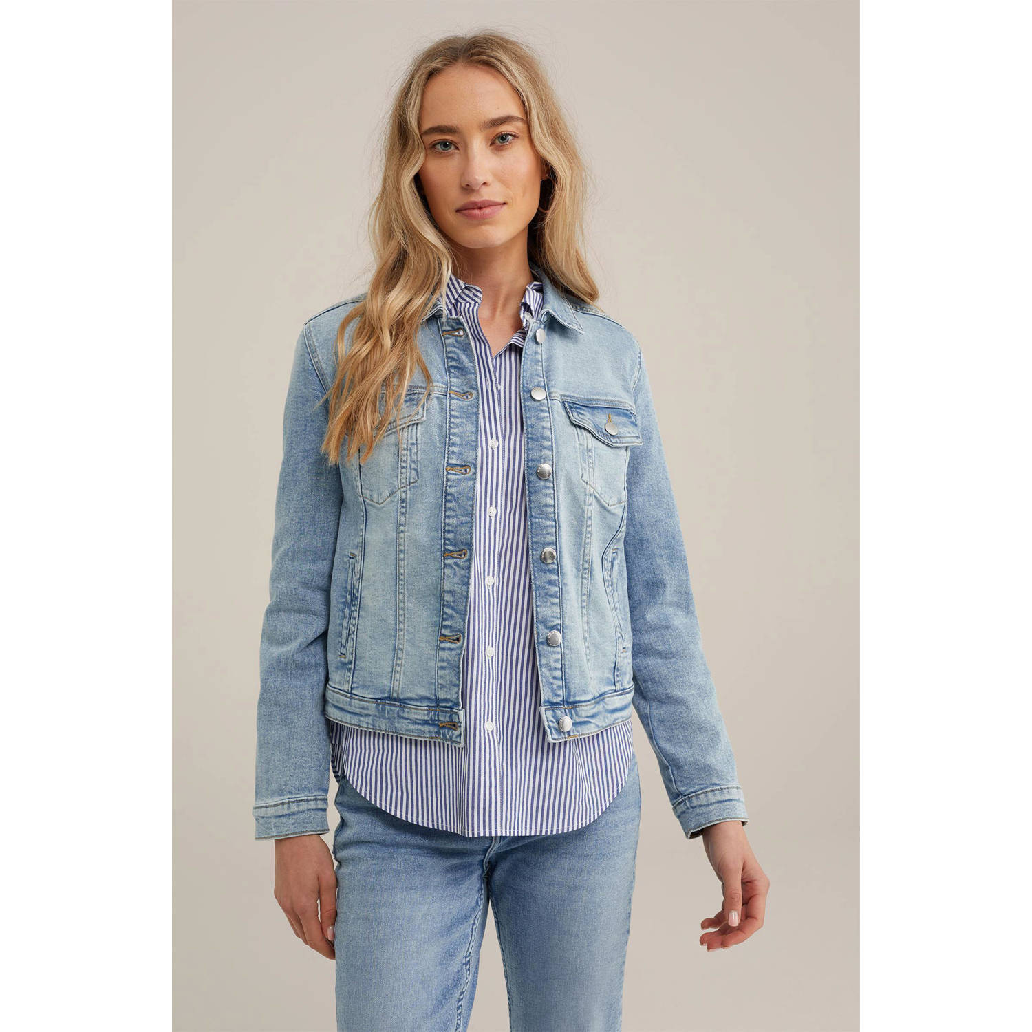 WE Fashion Blue Ridge jasje light blue denim