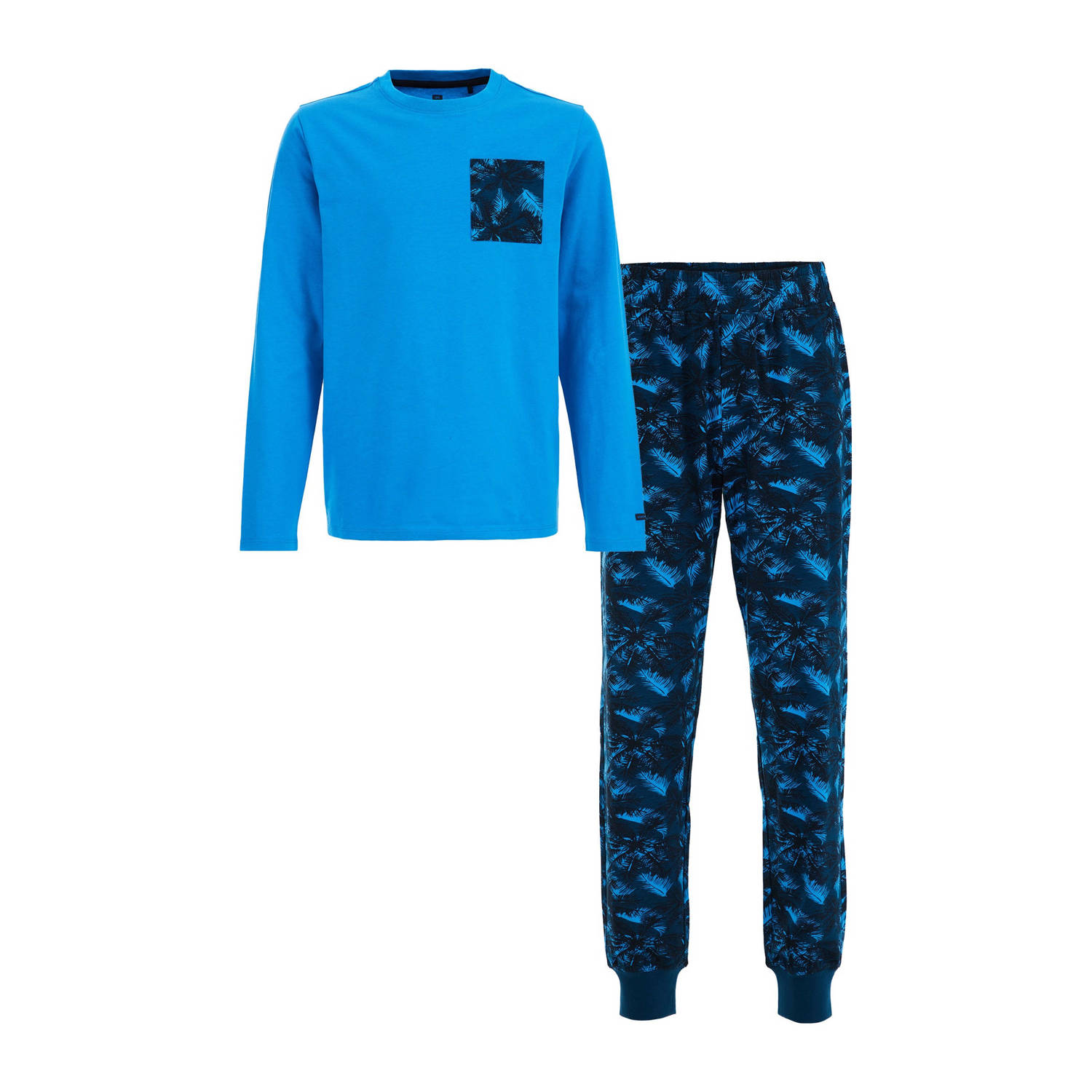 WE Fashion pyjama met all over print blauw