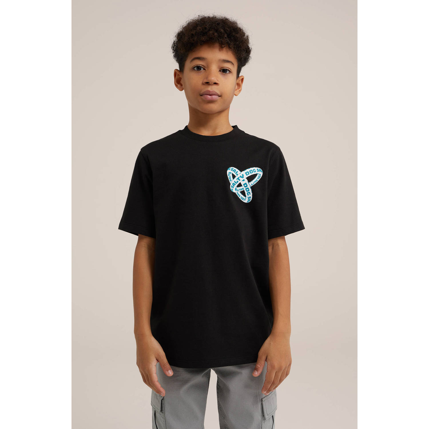 WE Fashion T-shirt met printopdruk zwart