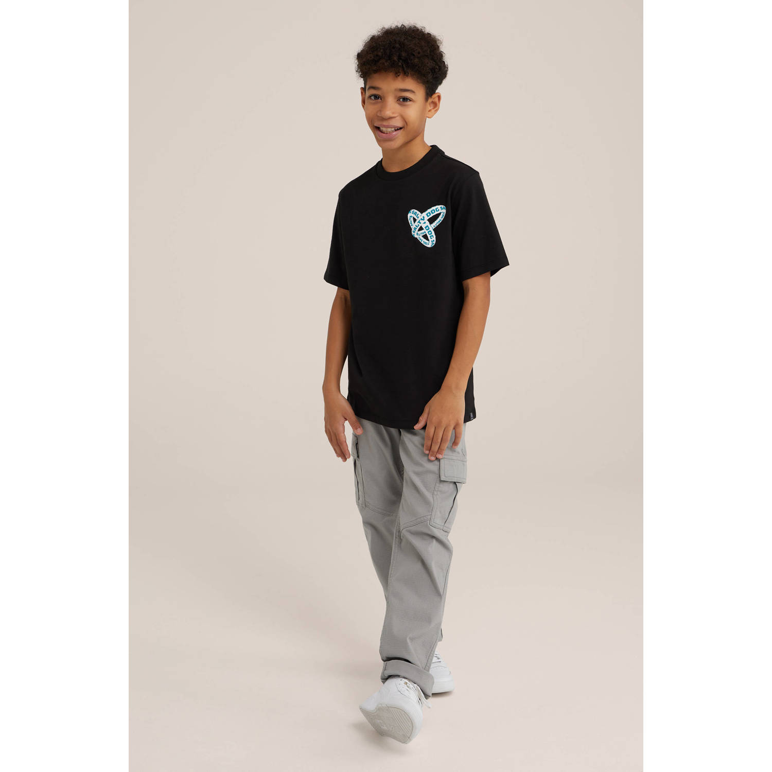 WE Fashion T-shirt met printopdruk zwart