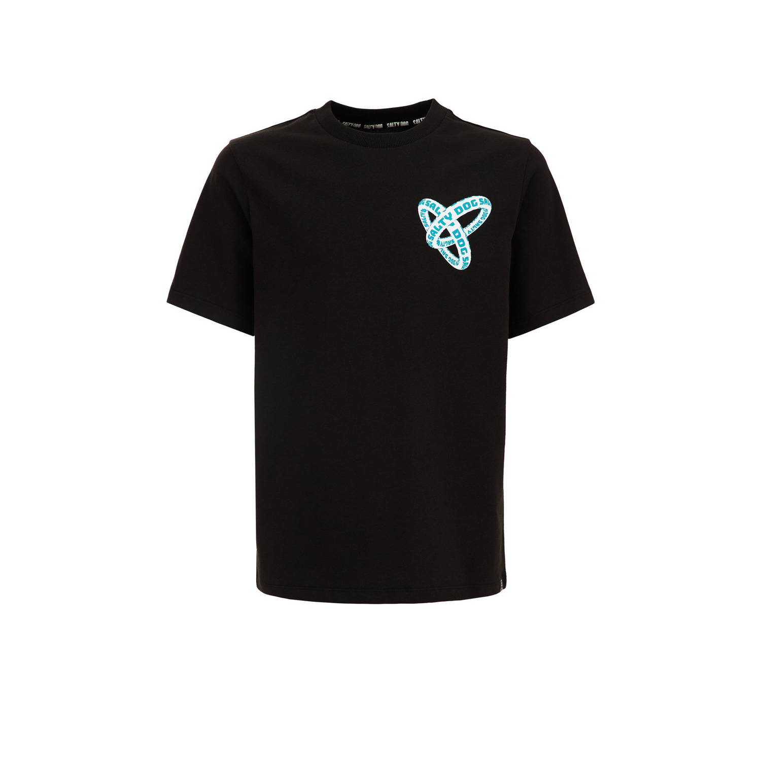 WE Fashion T-shirt met printopdruk zwart Jongens Katoen Ronde hals Printopdruk 110 116