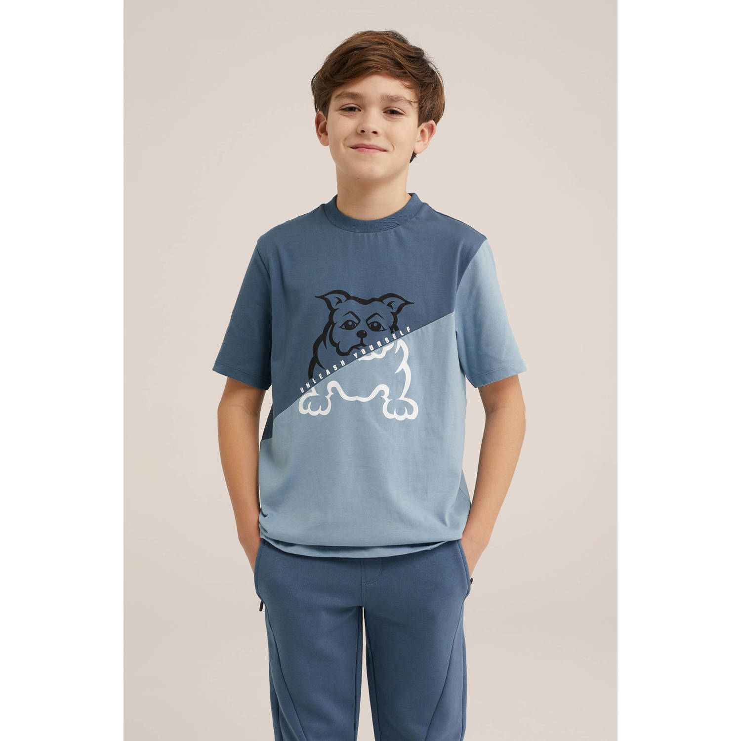 WE Fashion T-shirt grijsblauw