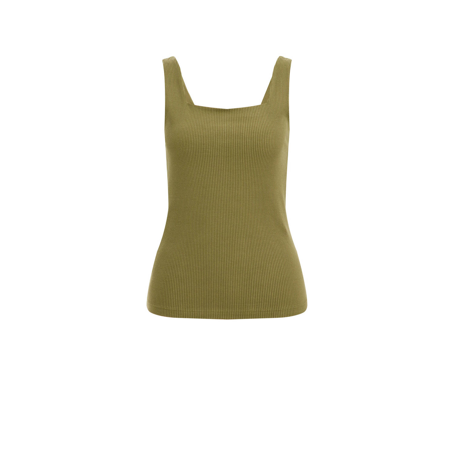 WE Fashion singlet olijfgroen