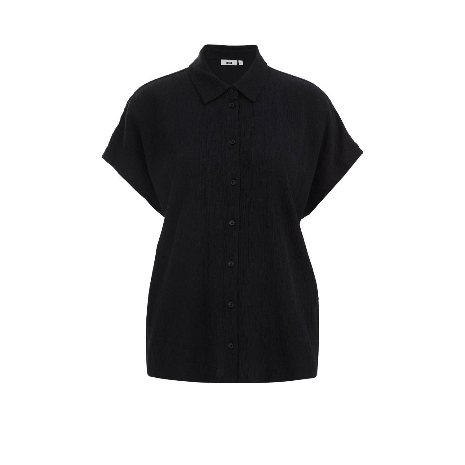 WE Fashion blouse met textuur zwart