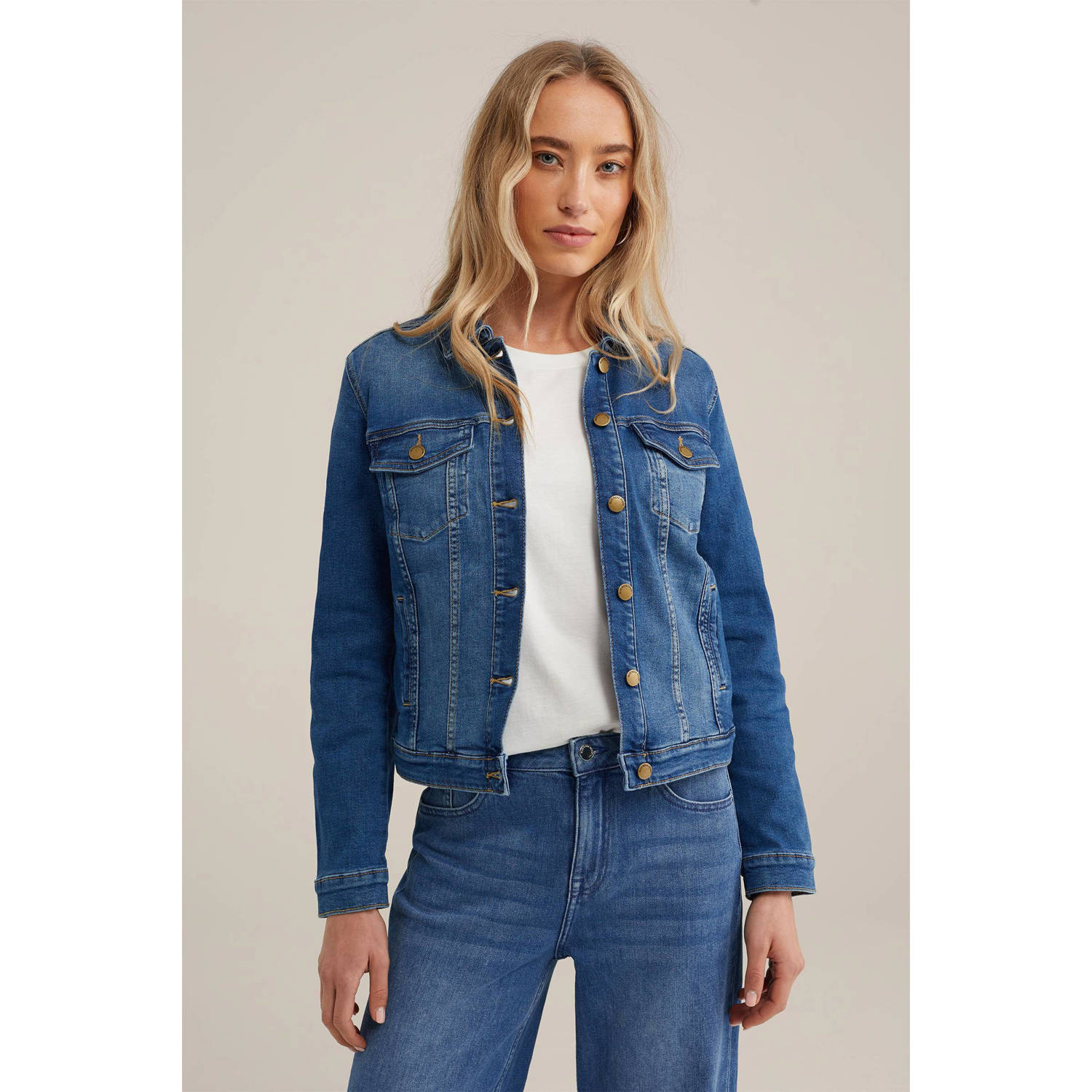 WE Fashion Blue Ridge jasje dark blue denim