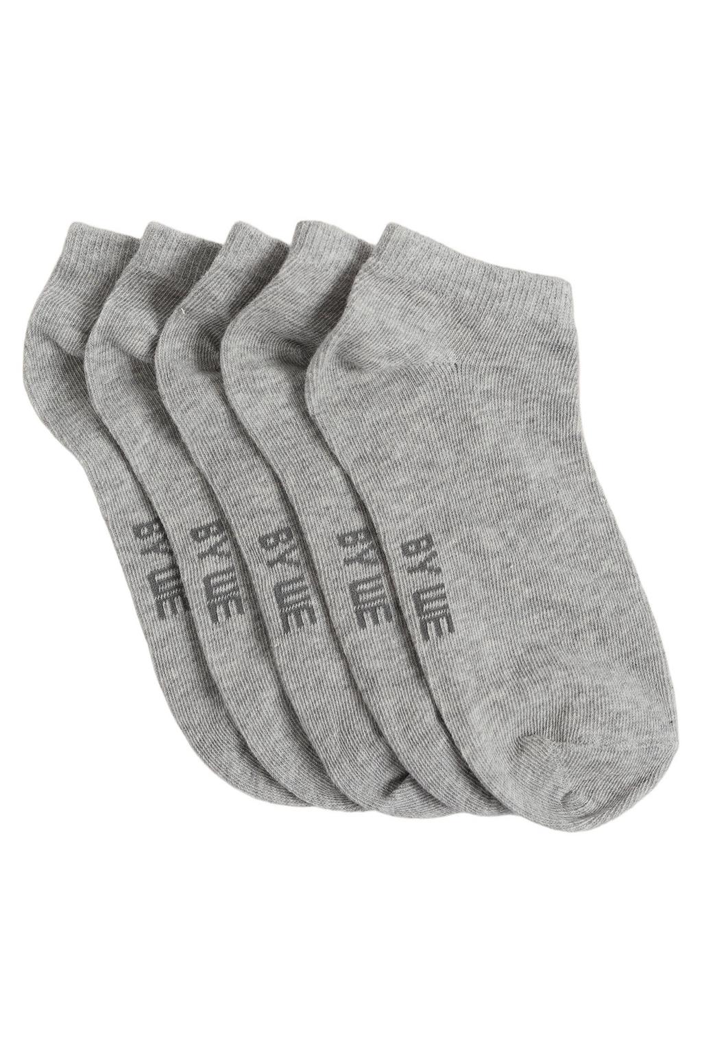 WE Fashion enkelsokken - grijs (set van 5)