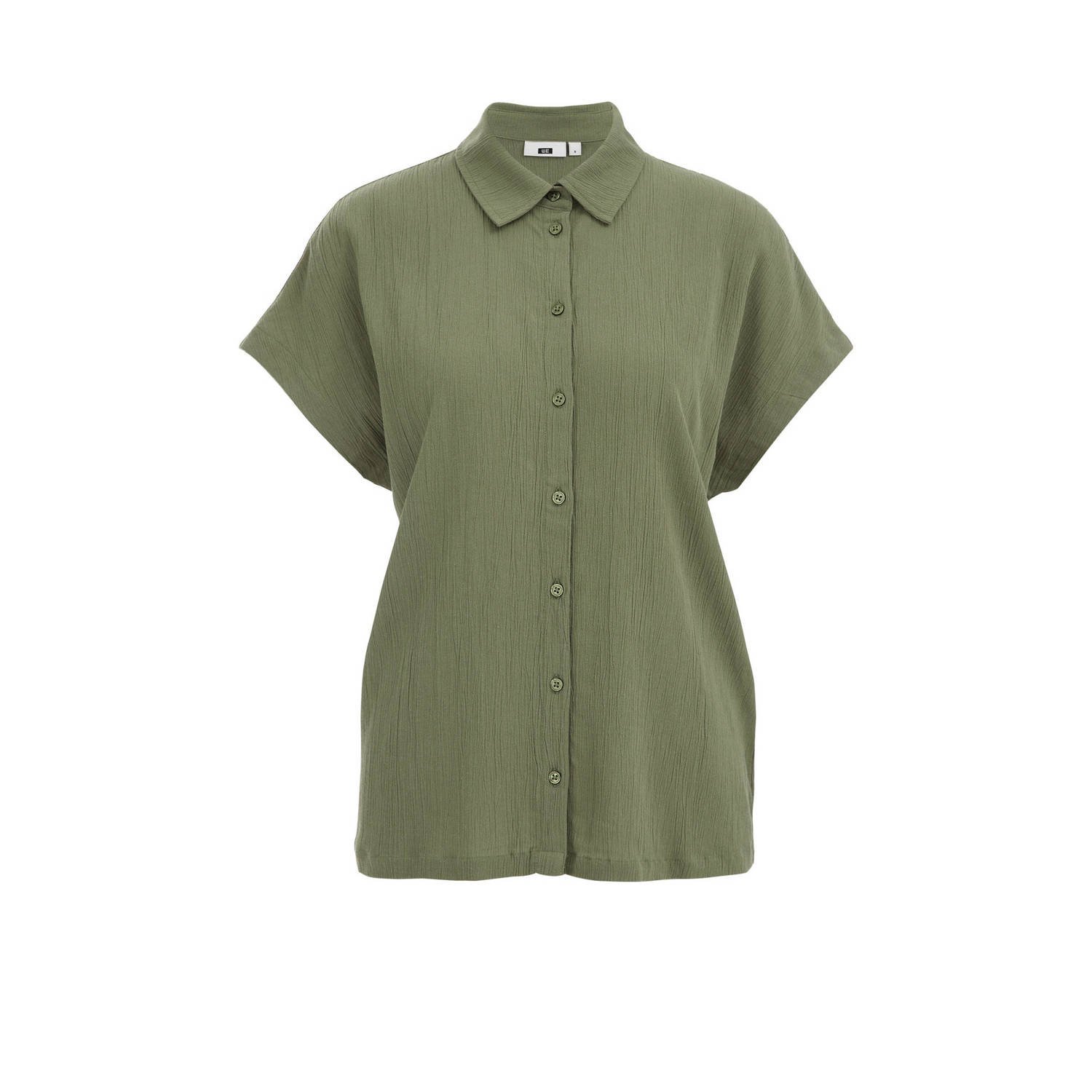 WE Fashion blouse met textuur olijfgroen