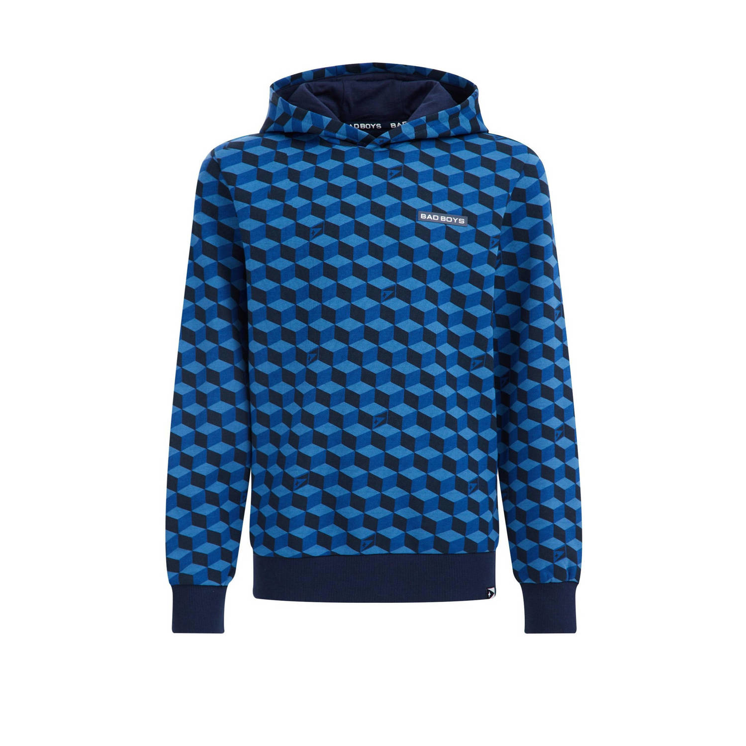 WE Fashion sweater met all over print blauw All over print 110 116