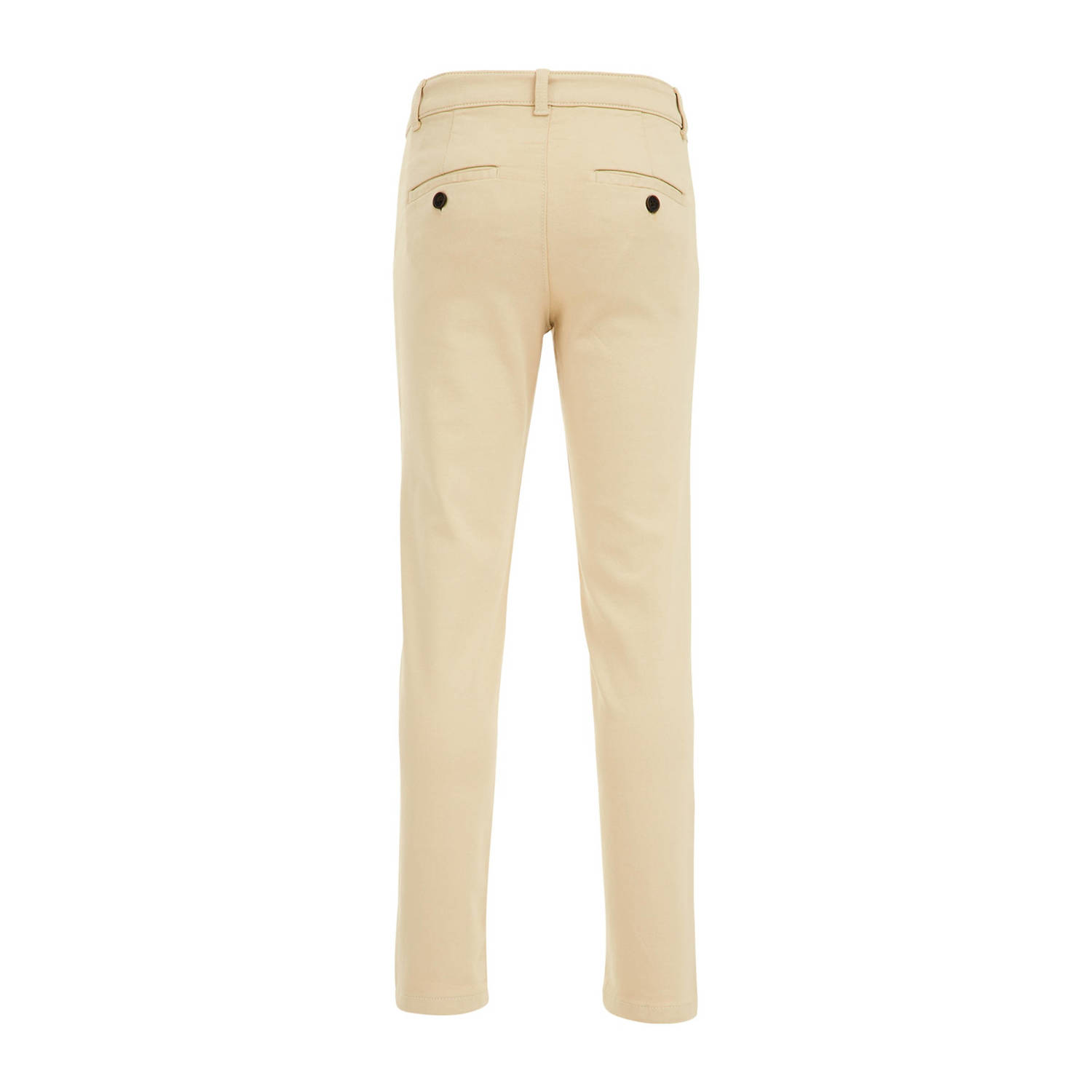 WE Fashion Blue Ridge slim fit broek beige